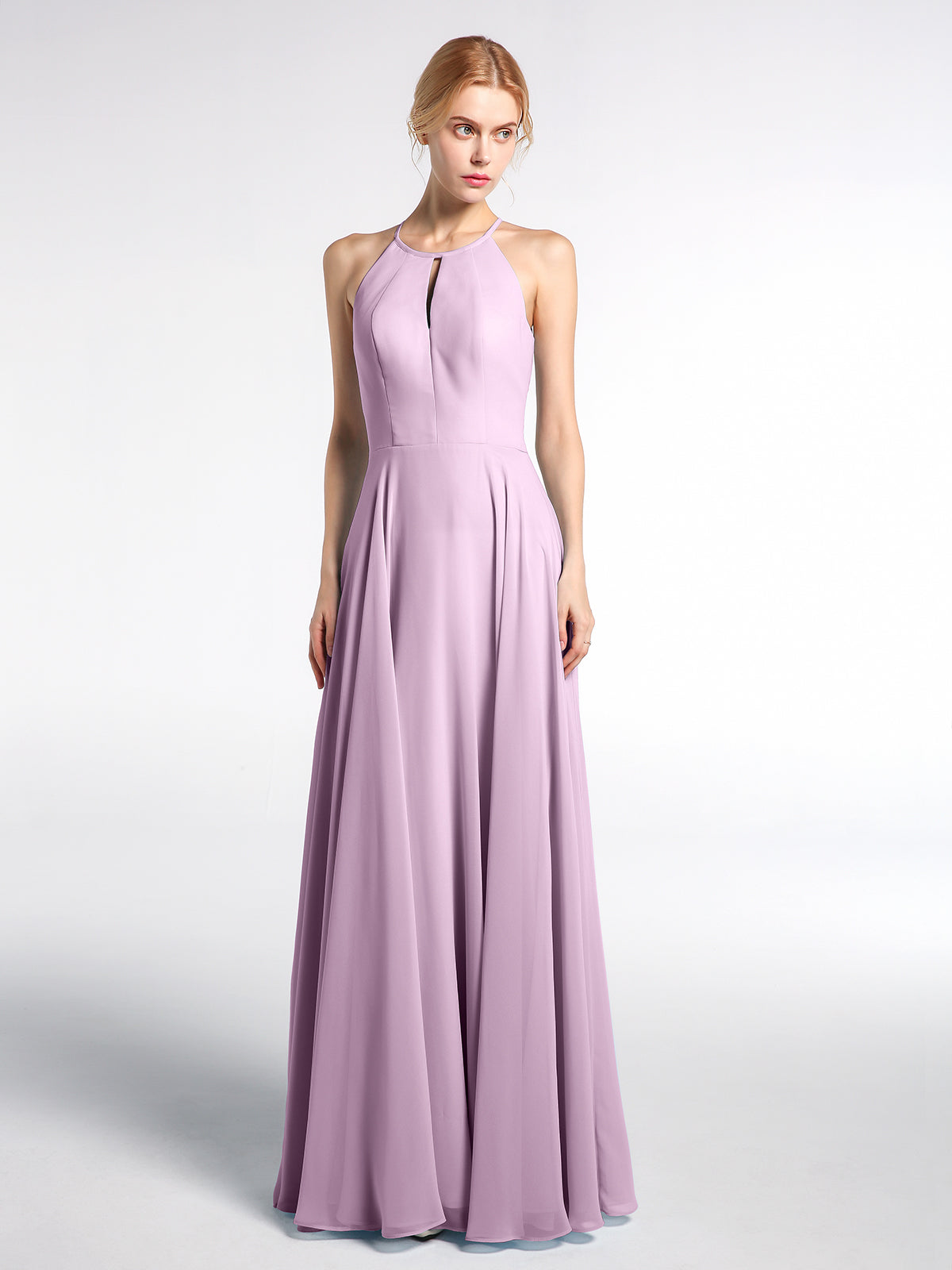 Keyhole Halter Neck Circle Skirt Maxi Dress Green main image 0