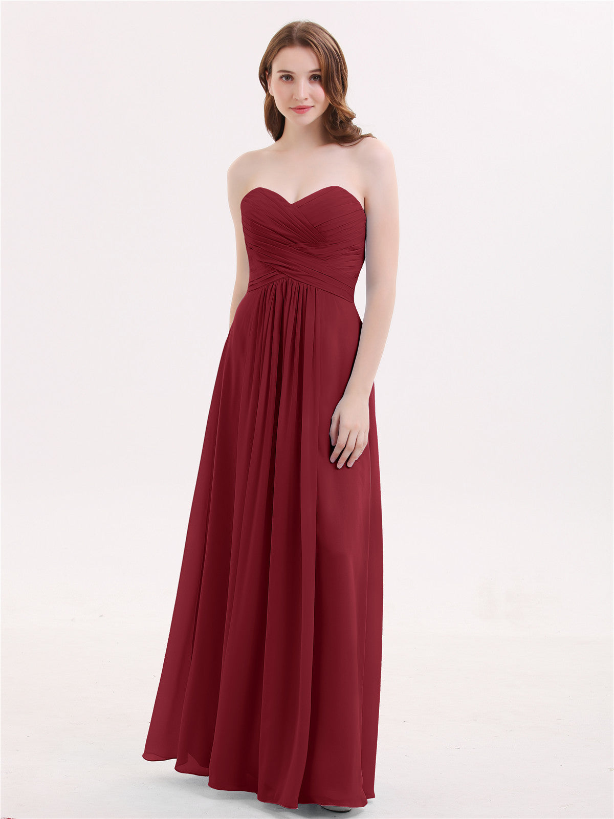 Strapless burgundy bridesmaid on sale dresses