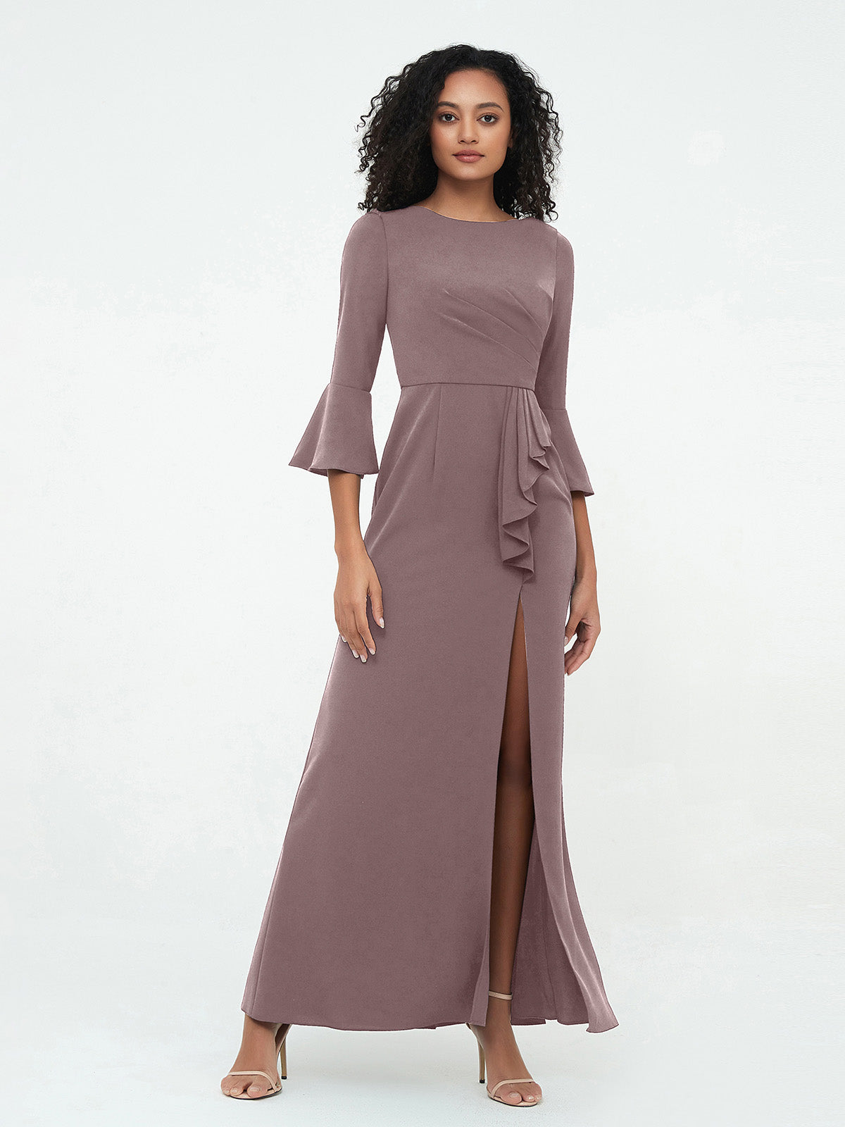 Mauve dress deals with sleeves