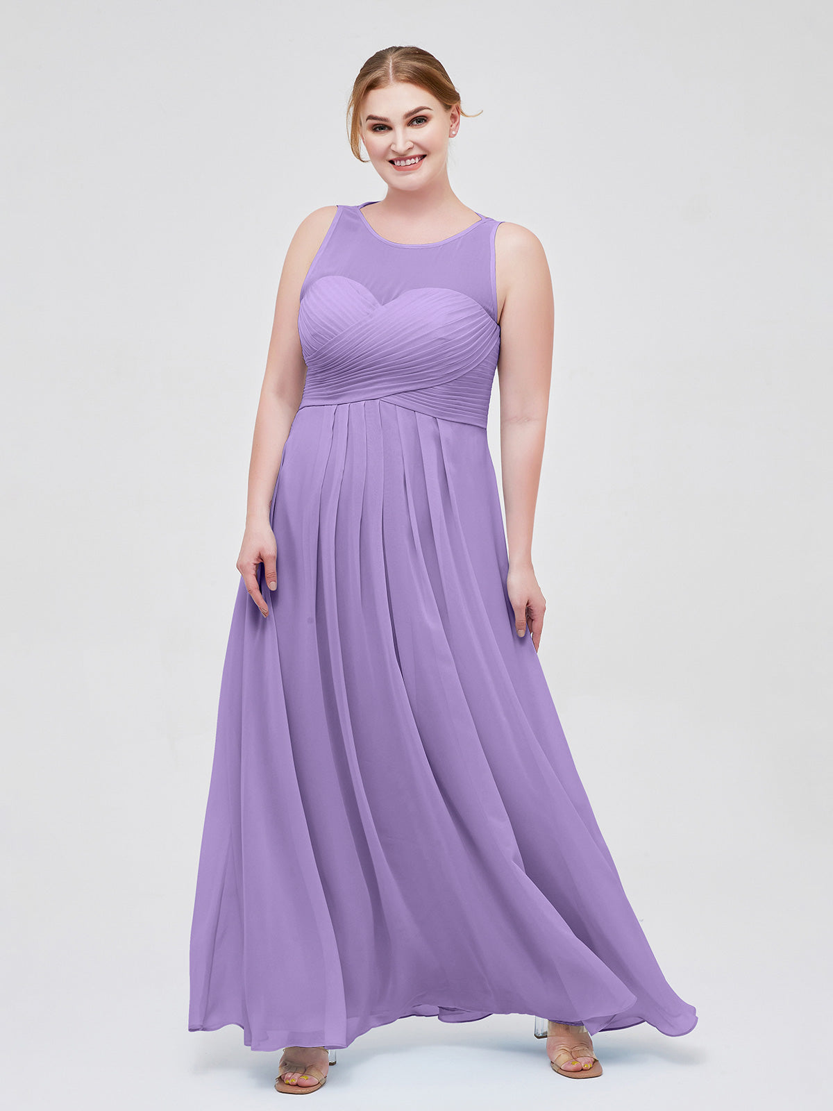 Classic Chiffon Dress with Deep V Neck Tahiti Plus Size