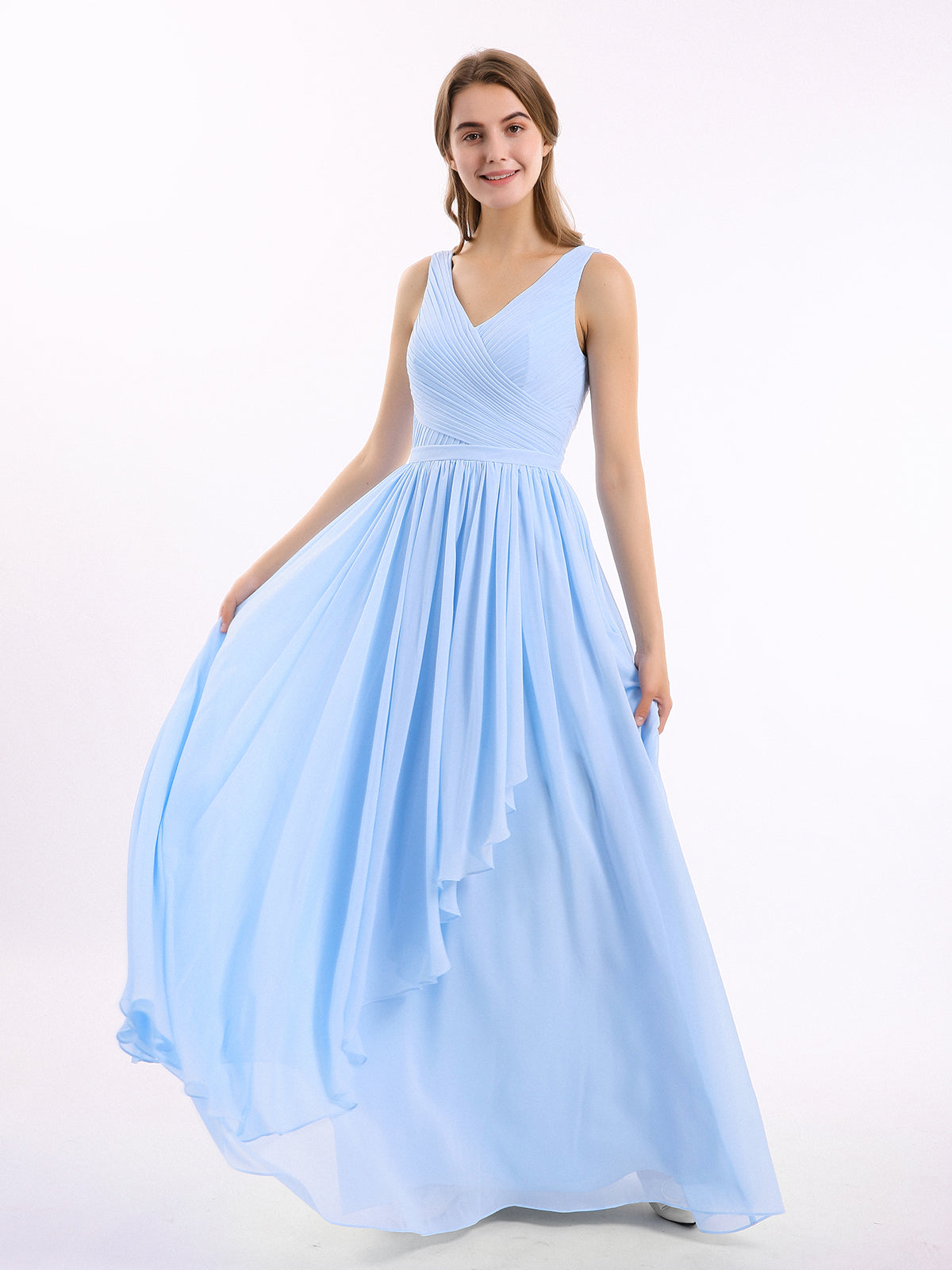 One Shoulder CASCADE SKIRT Chiffon Gowns Lavender