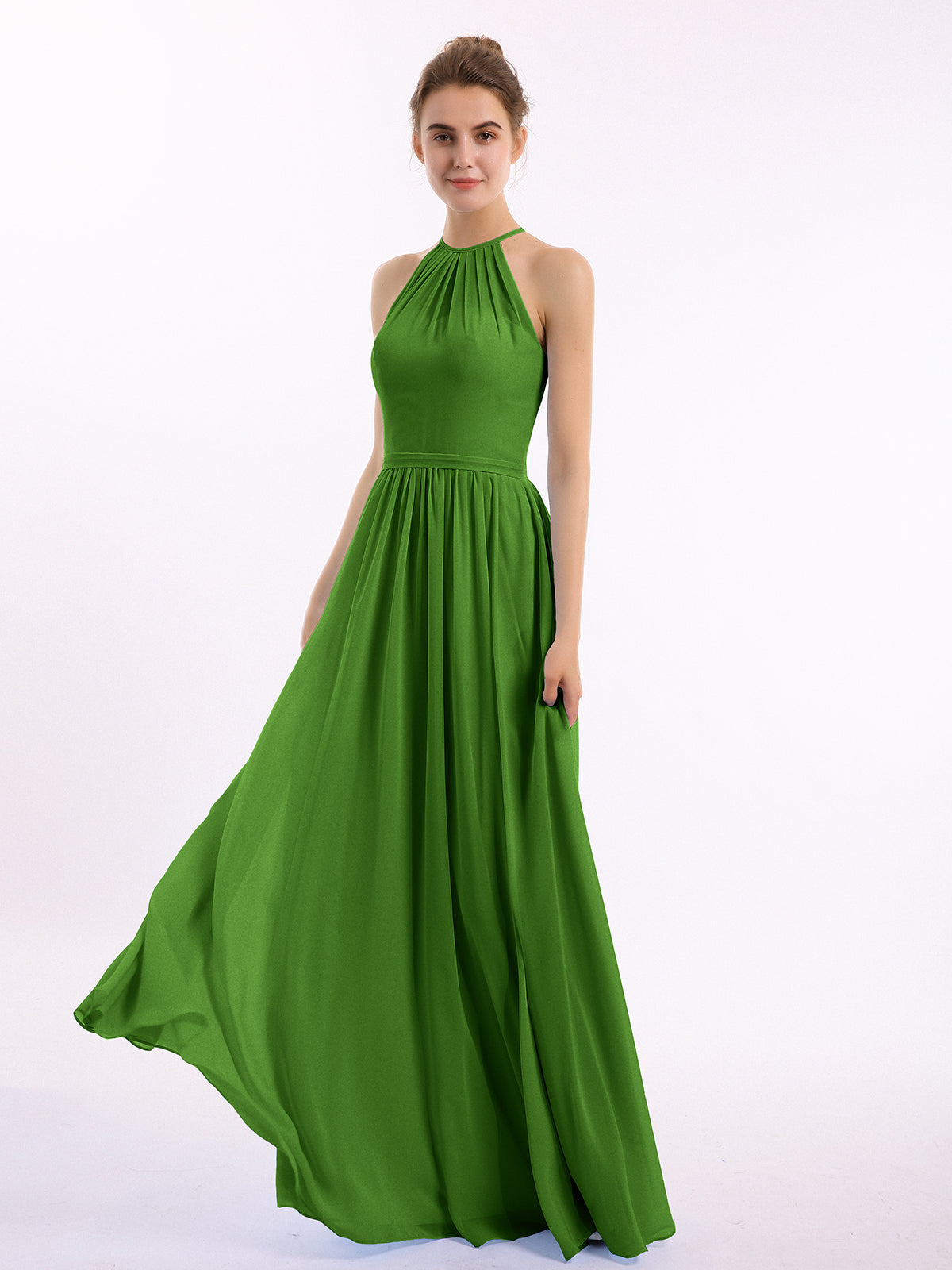 Halter Chiffon Dresses with Double StrapS Regency