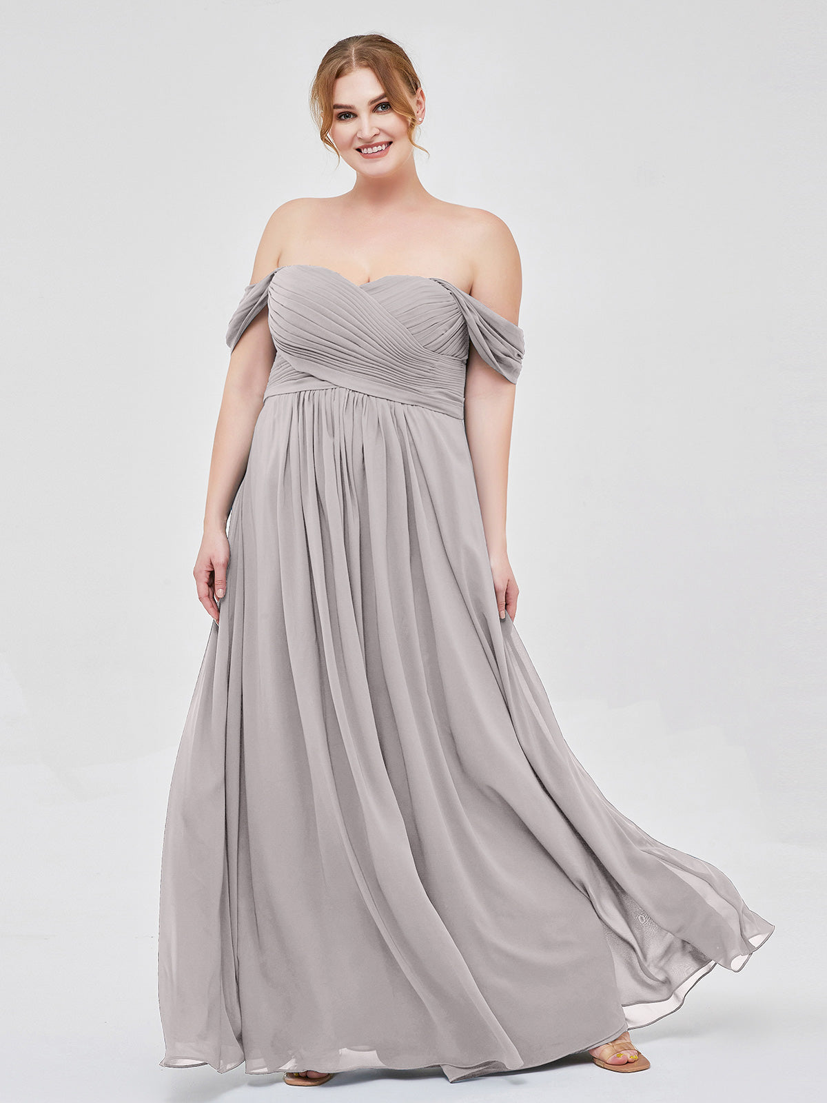 Silver long gown hot sale plus size