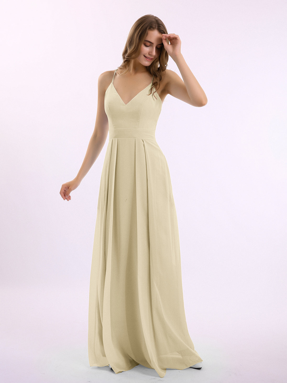 Off the Shoulder Spaghetti Strap Chiffon Gowns Regency