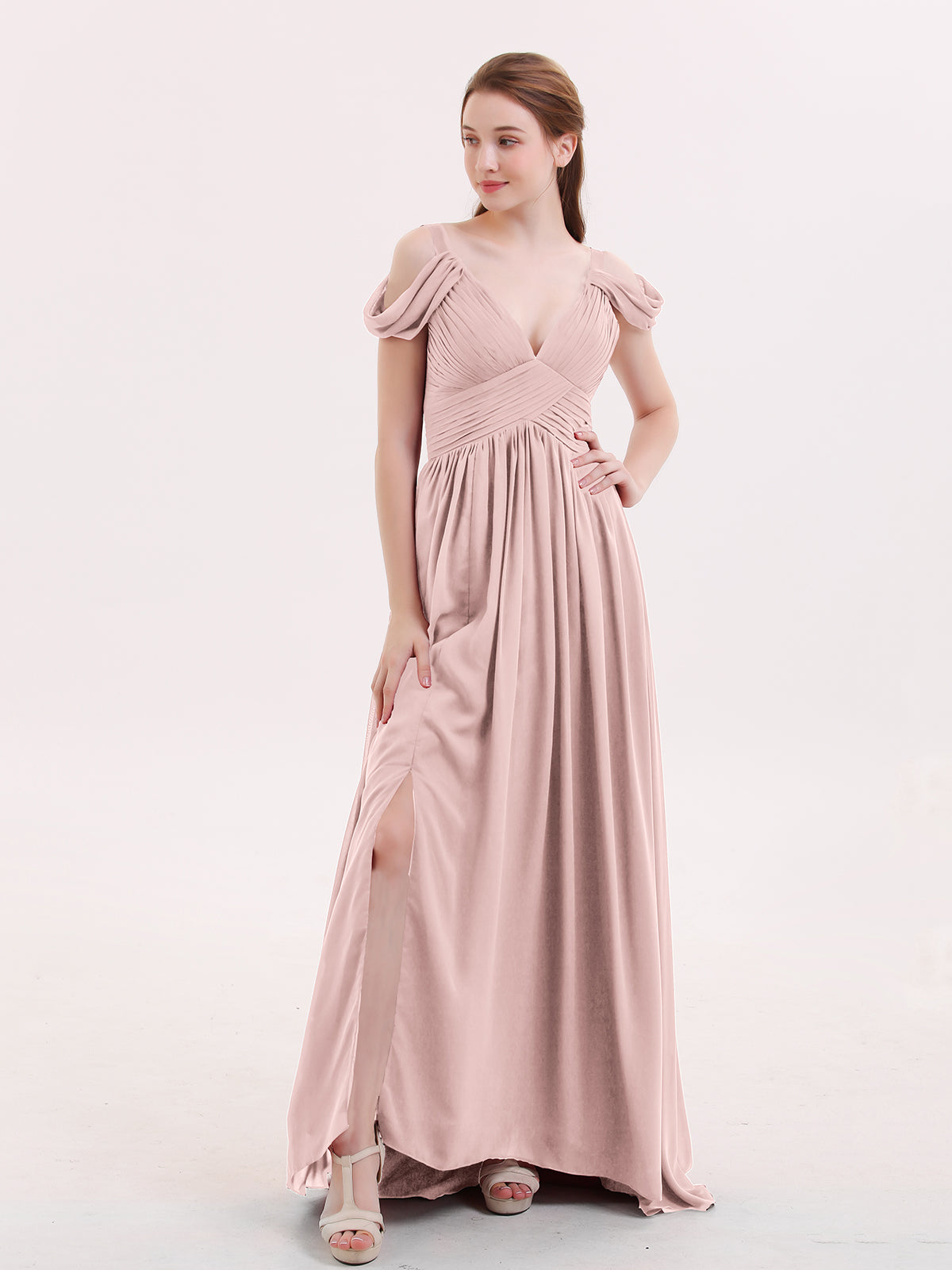Sweep Train Chiffon Sexy Dress with Slit Clover