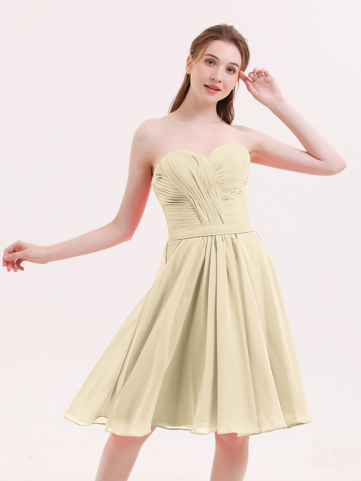 Short champagne deals bridesmaid dresses