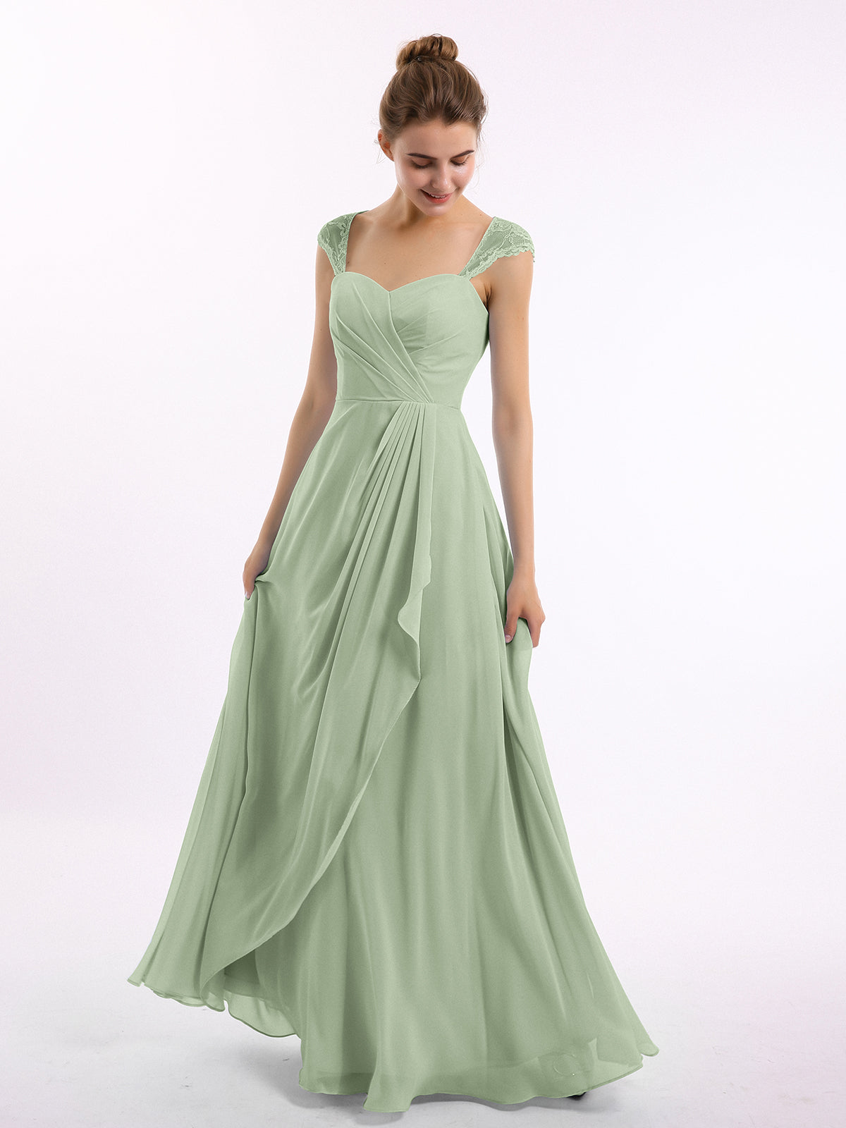 Sage chiffon hot sale dress