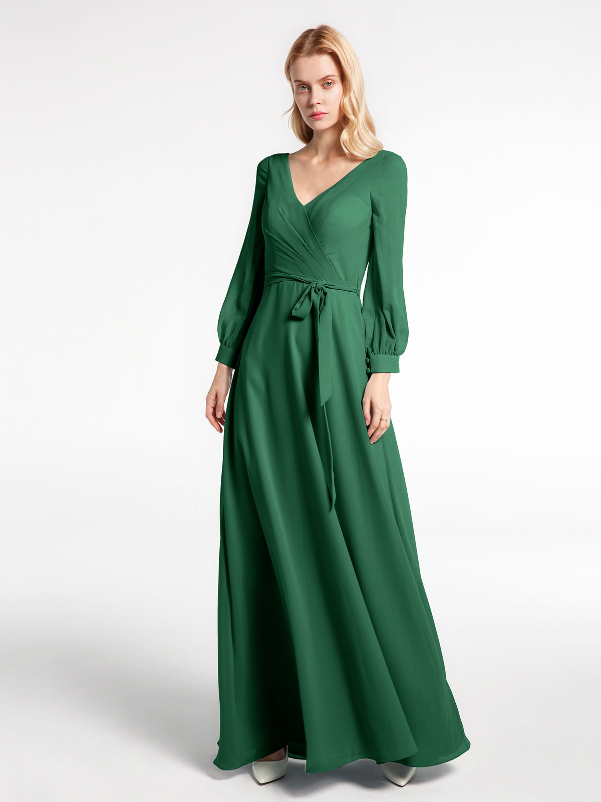 Bishop sleeve 2024 wrap dress