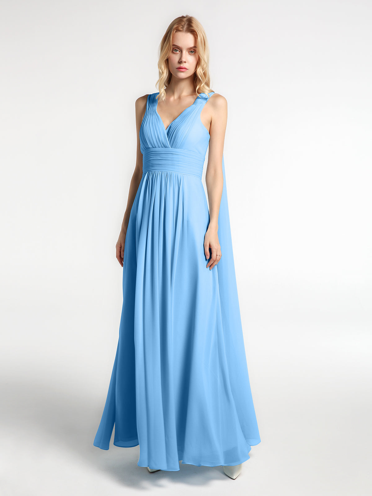 Light blue chiffon on sale gown