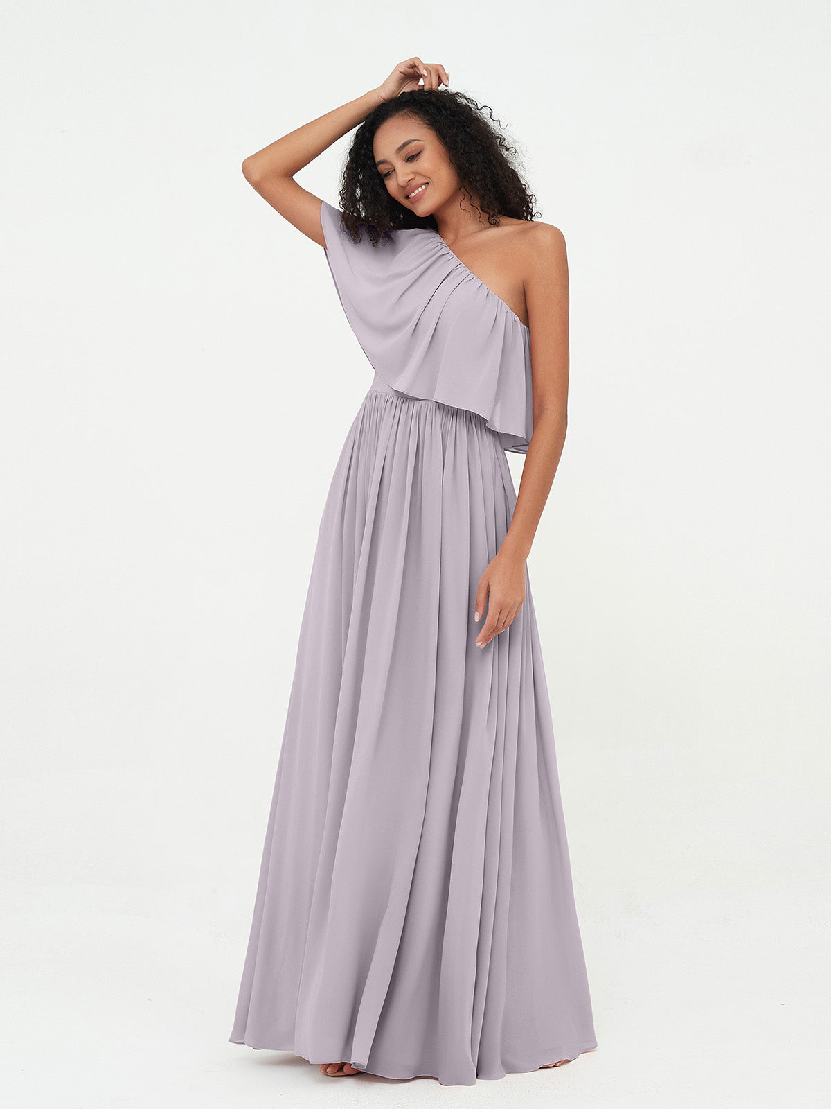 Chiffon Dress with Rhinestone-Adorned V-Neck Dusk Plus Size main image 1