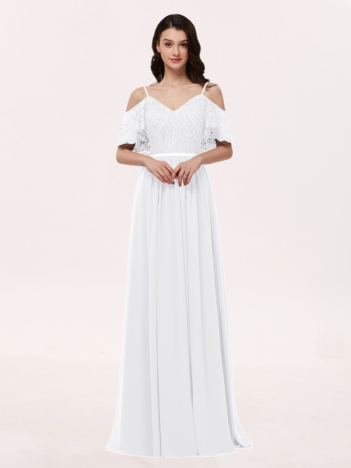 Off white hot sale chiffon dress