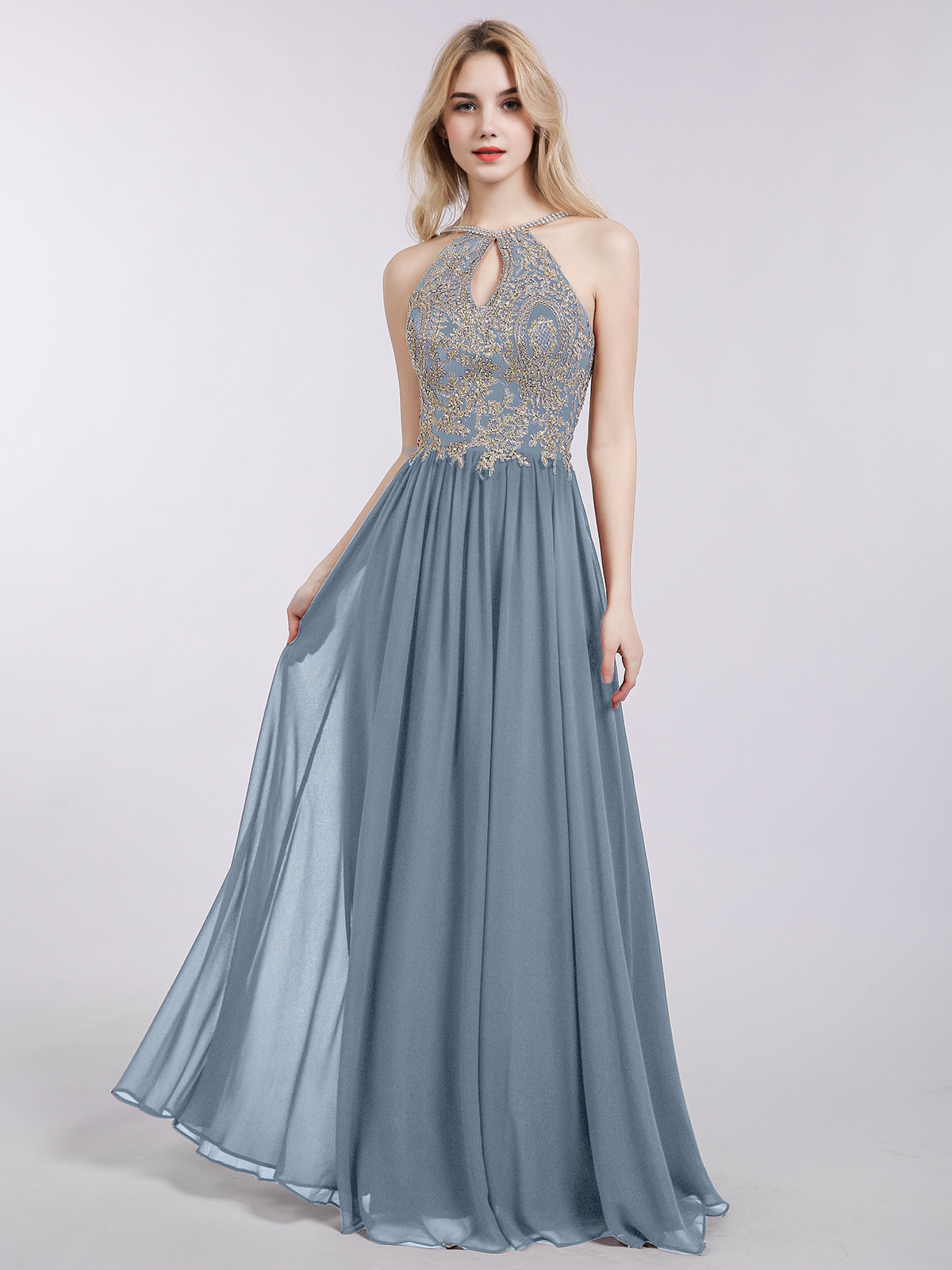 Light blue chiffon outlet prom dress