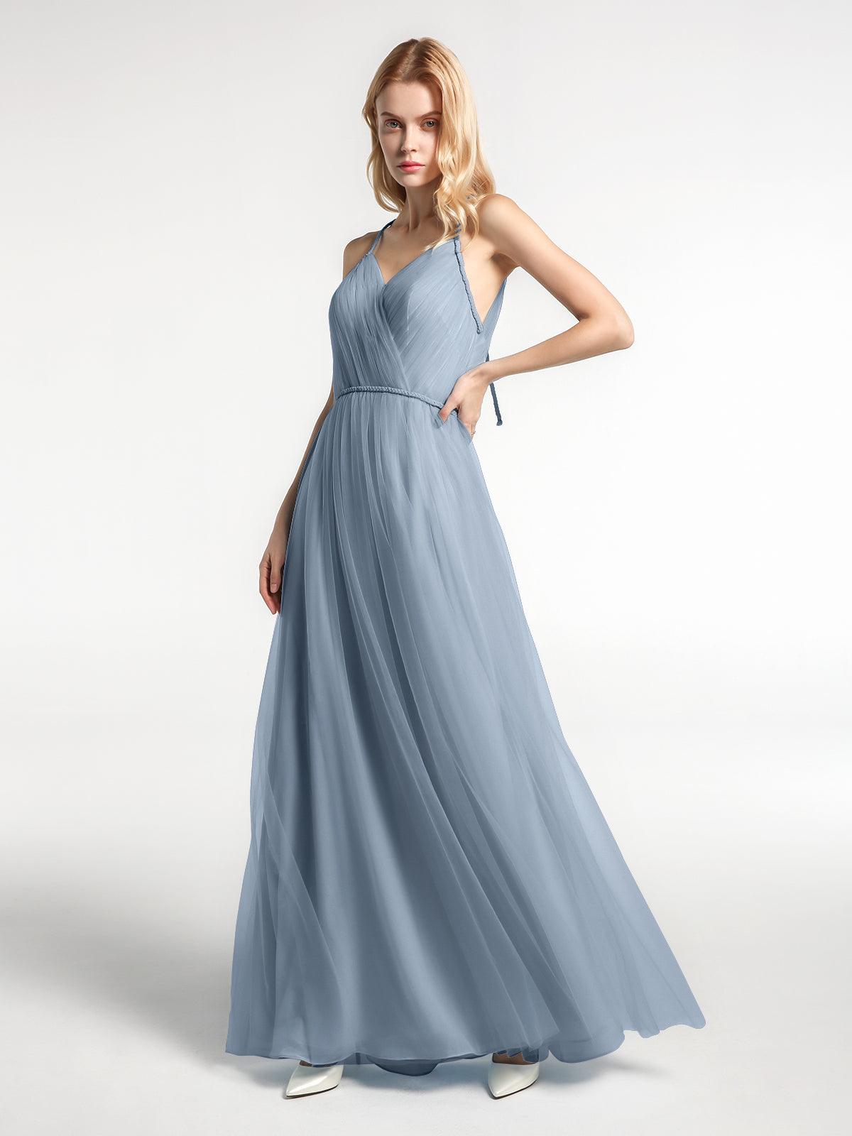 Dusty blue best sale maxi dress uk