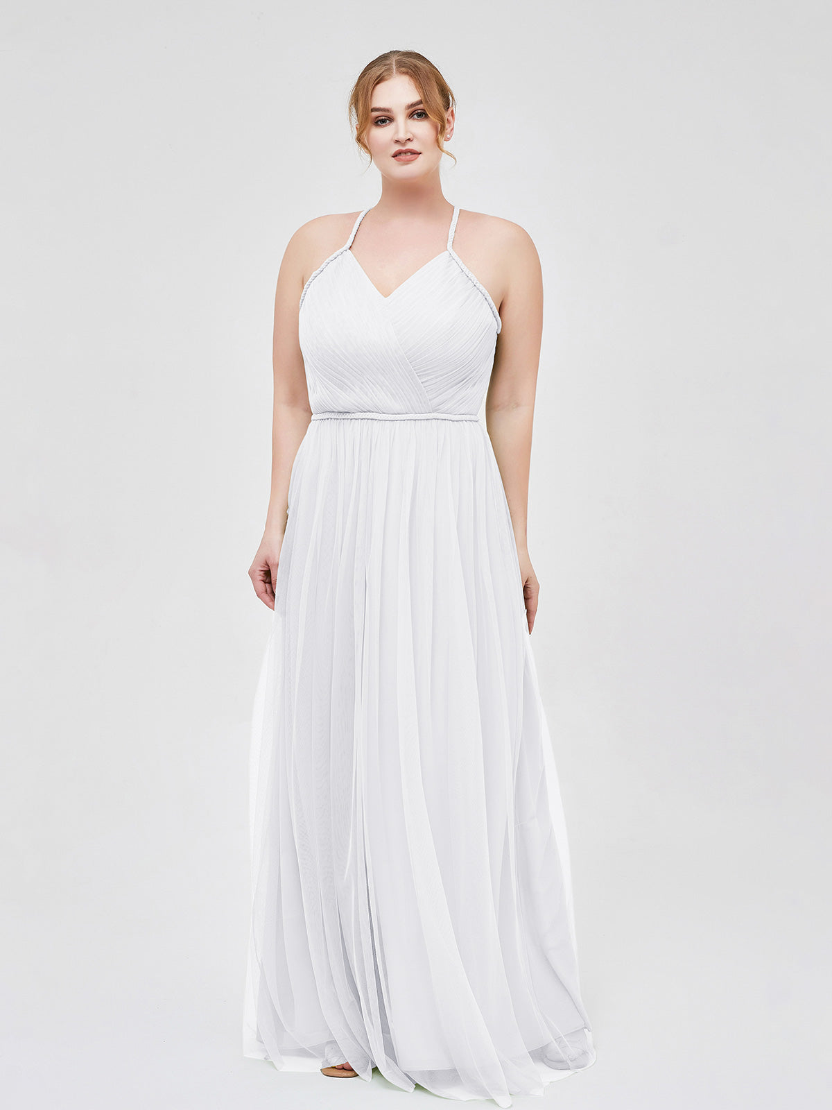 White plus size store maxi dress