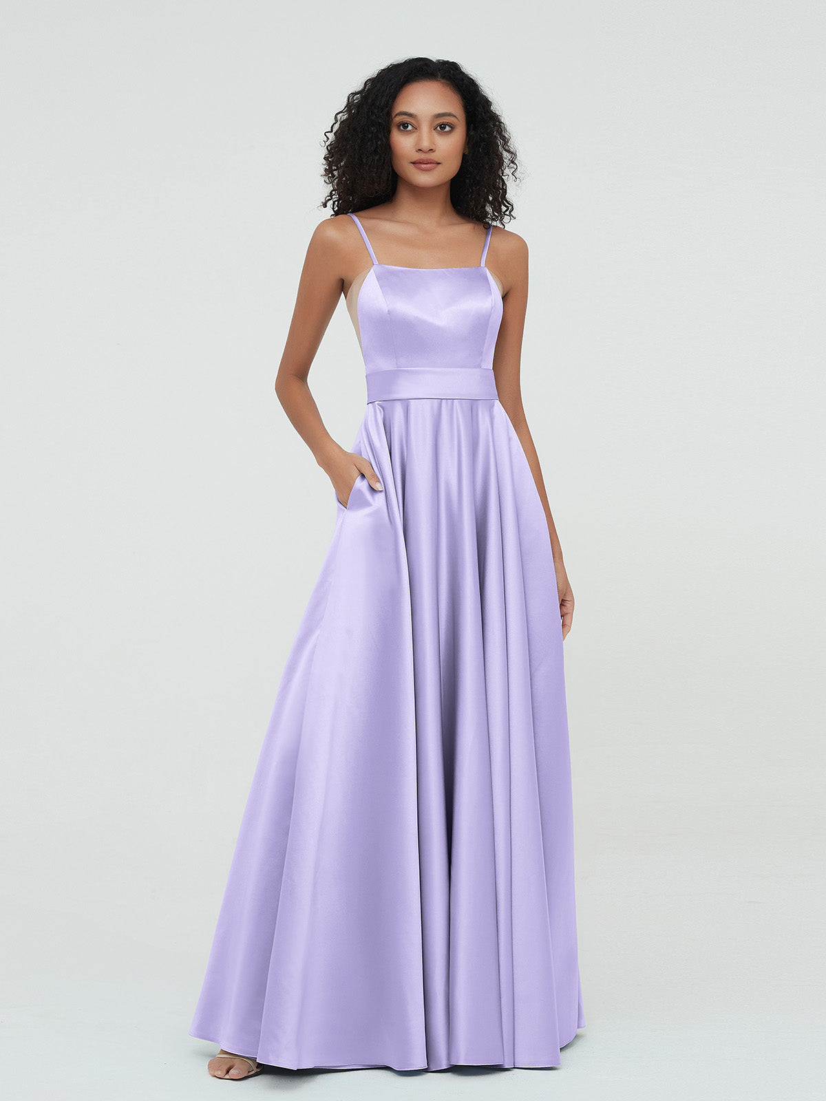 Lilac spaghetti strap on sale dress