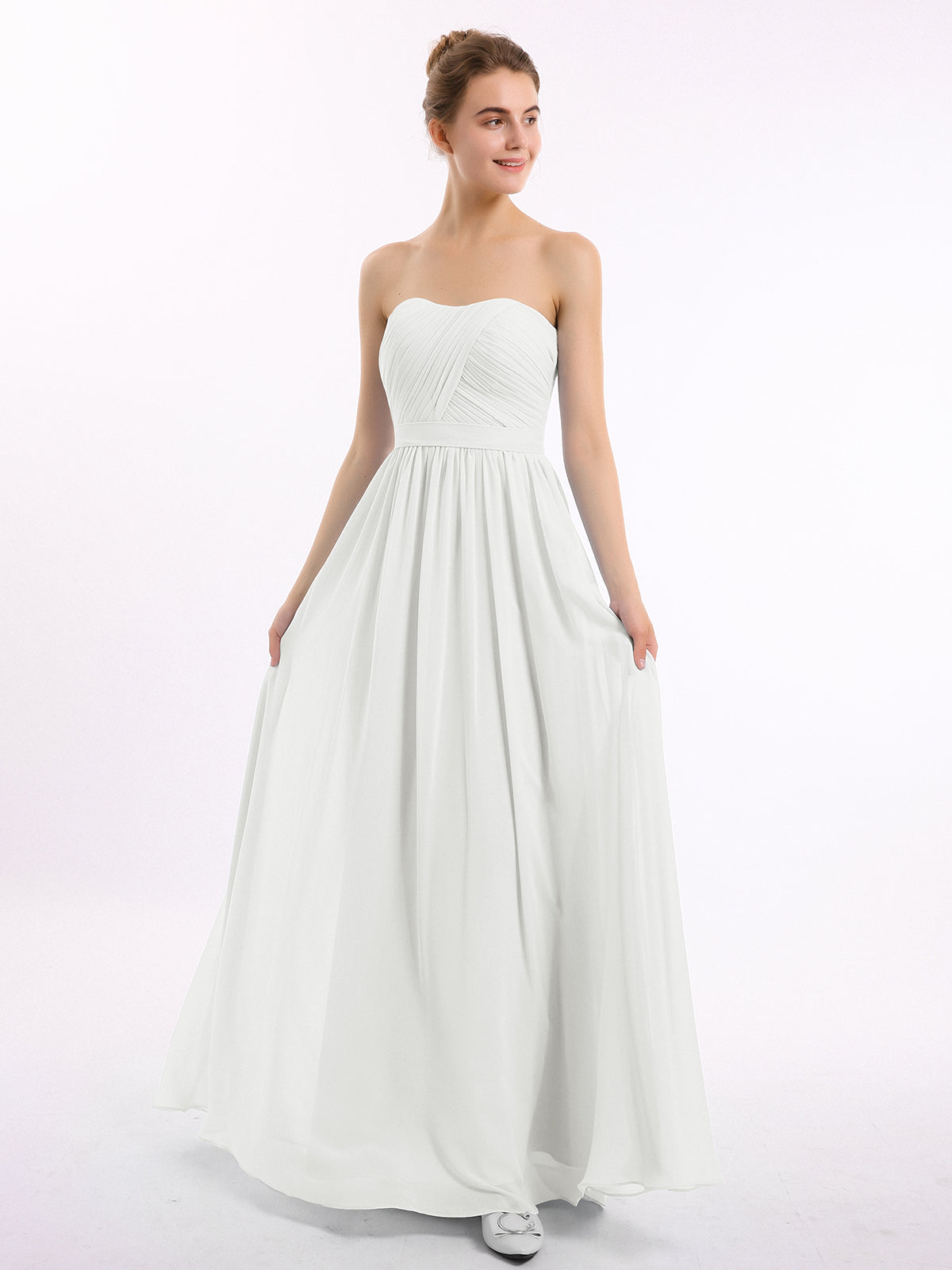 Exquisite Enchantment White Tulle Tiered Strapless Maxi Dress