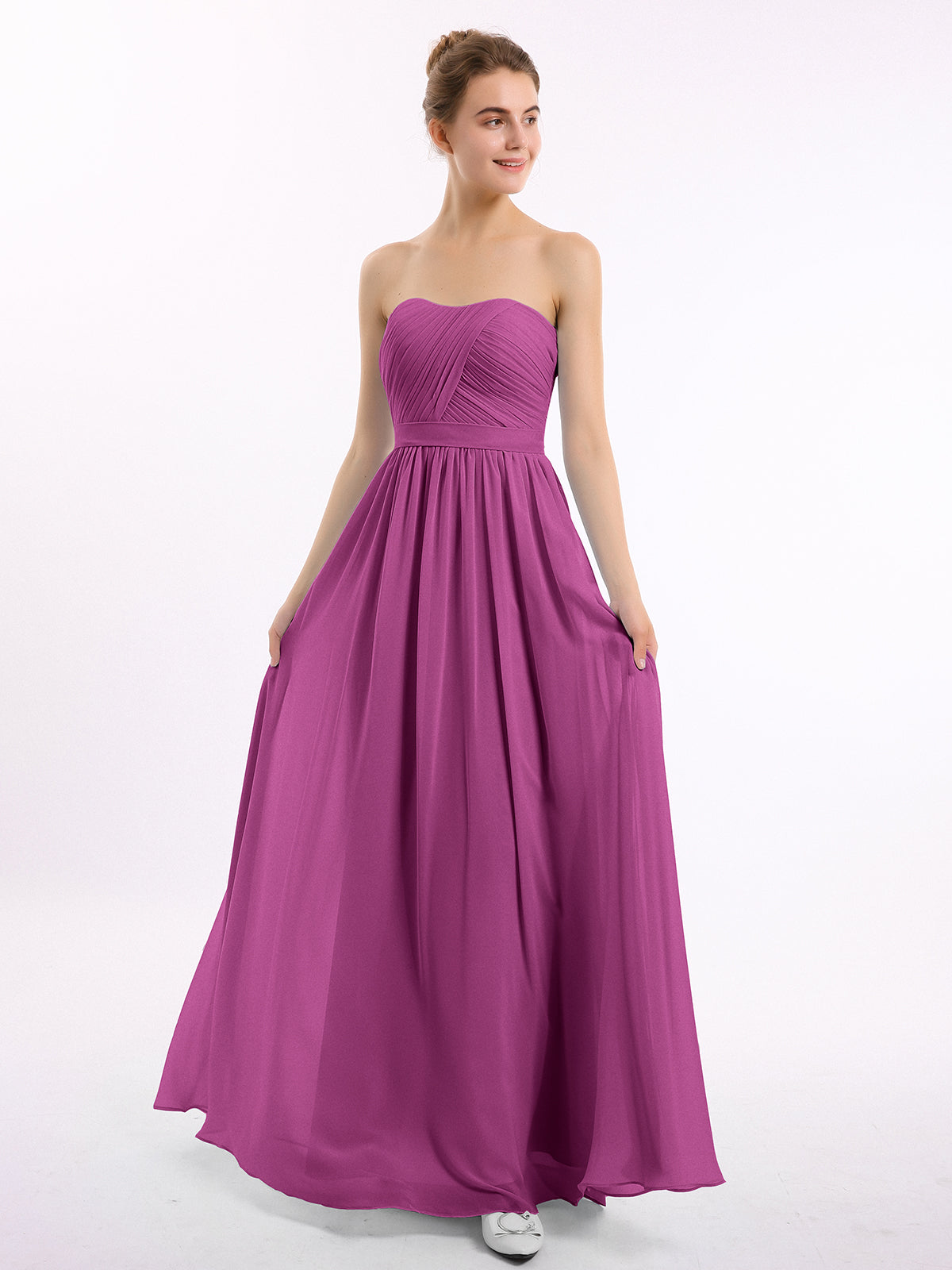 One Shoulder CASCADE SKIRT Chiffon Gowns Orchid Plus Size main image 1