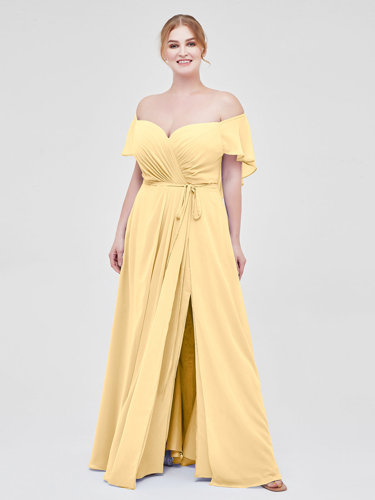 Off the shoulder hot sale plus size bridesmaid dress