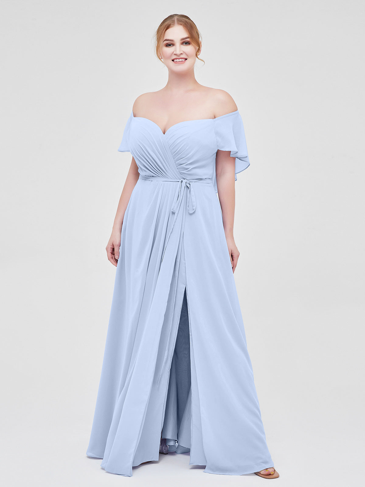 Sky blue plus hot sale size dress