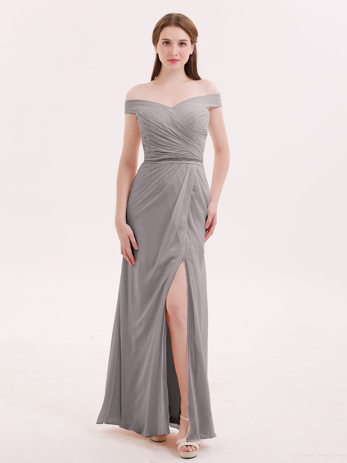 Off shoulder bridesmaid on sale gown