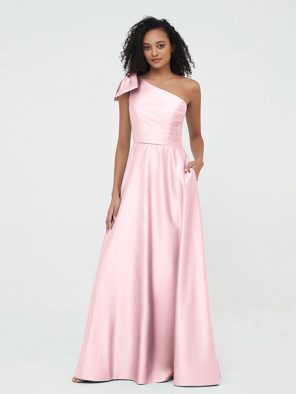 Light pink 2024 one shoulder dress