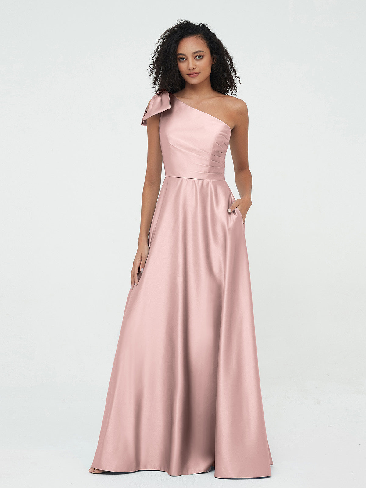 Dusty rose silk dress best sale