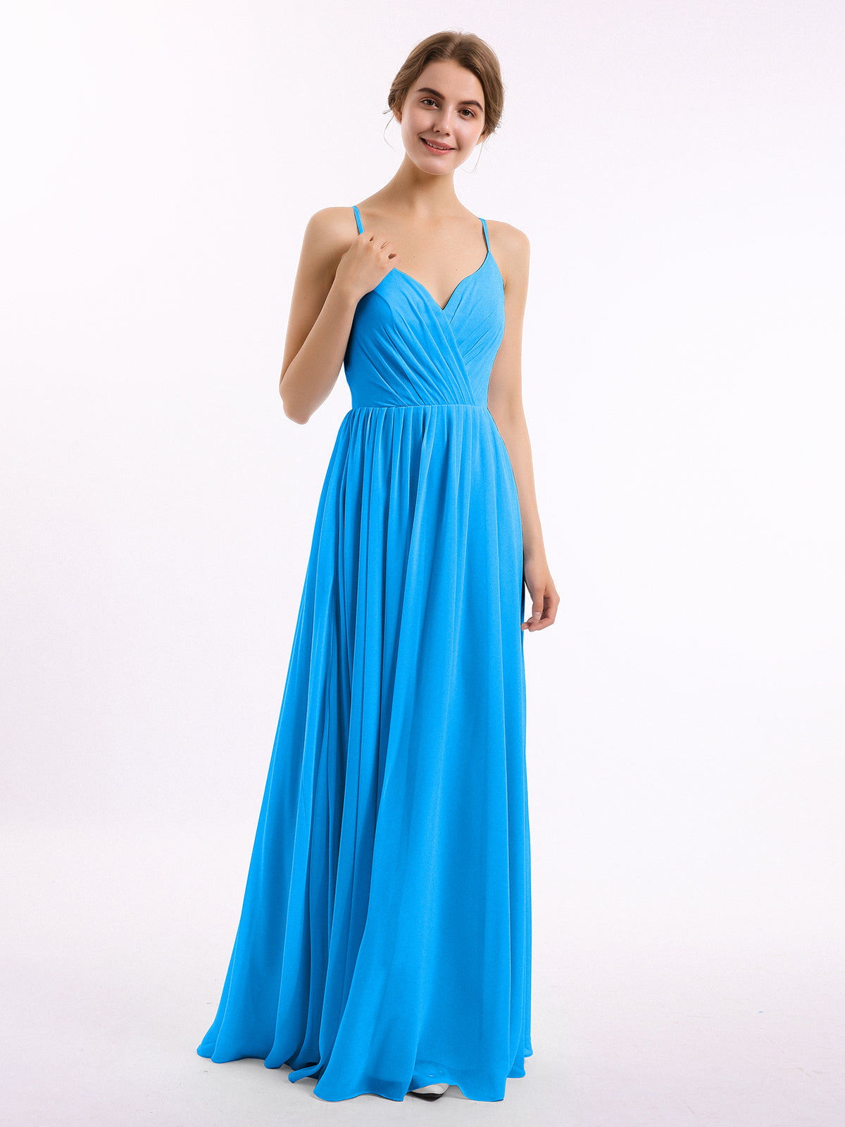 Ocean blue bridesmaid store dresses