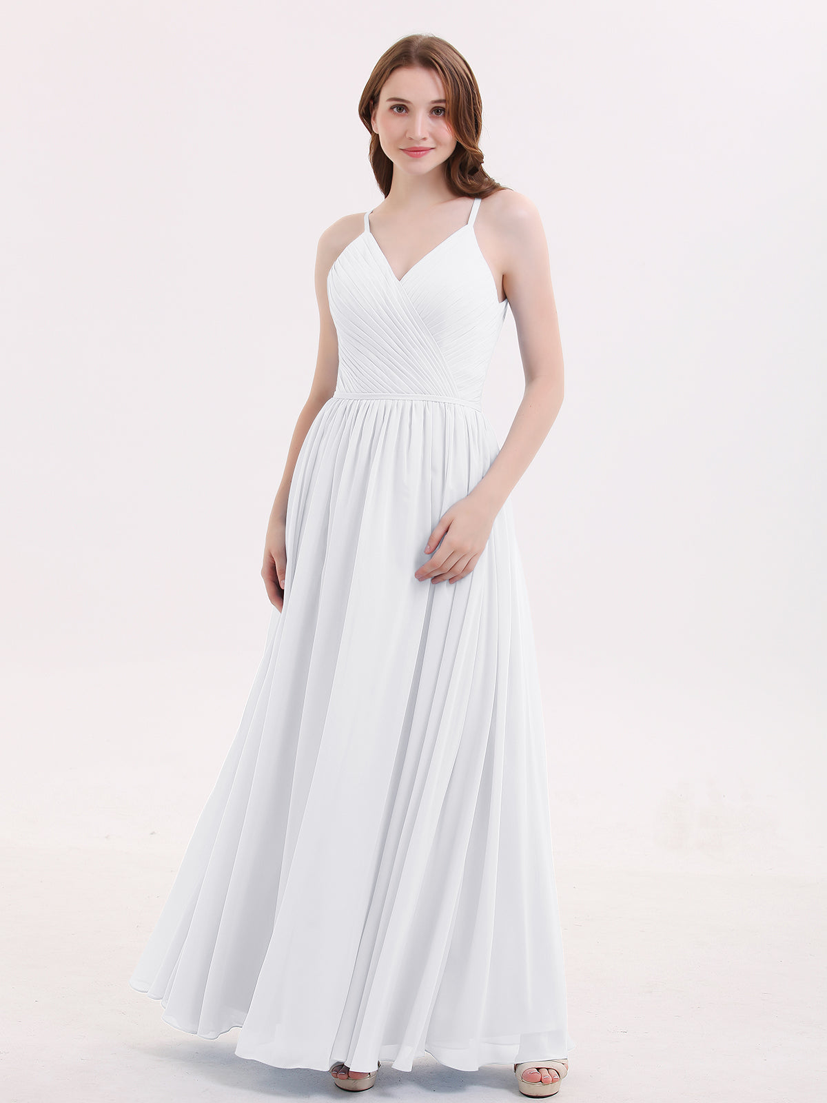 Simple white sales chiffon dress