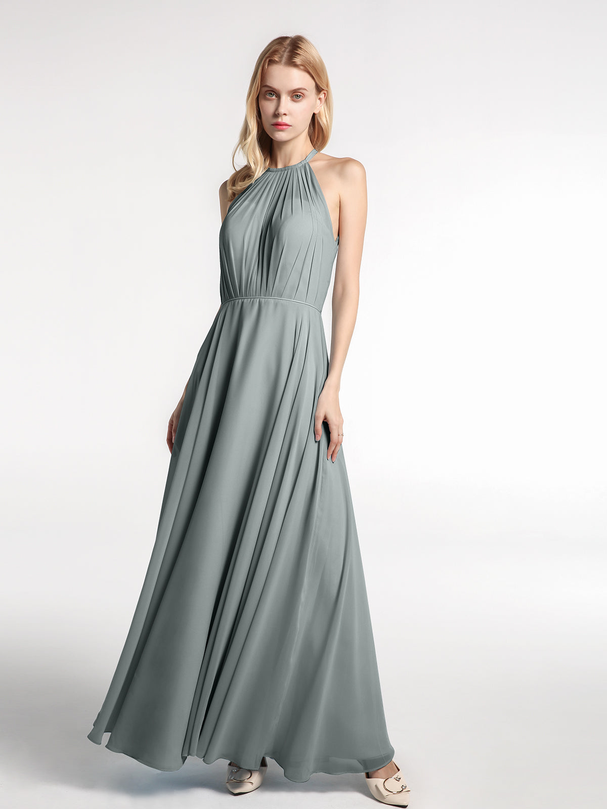 Light grey chiffon clearance dress