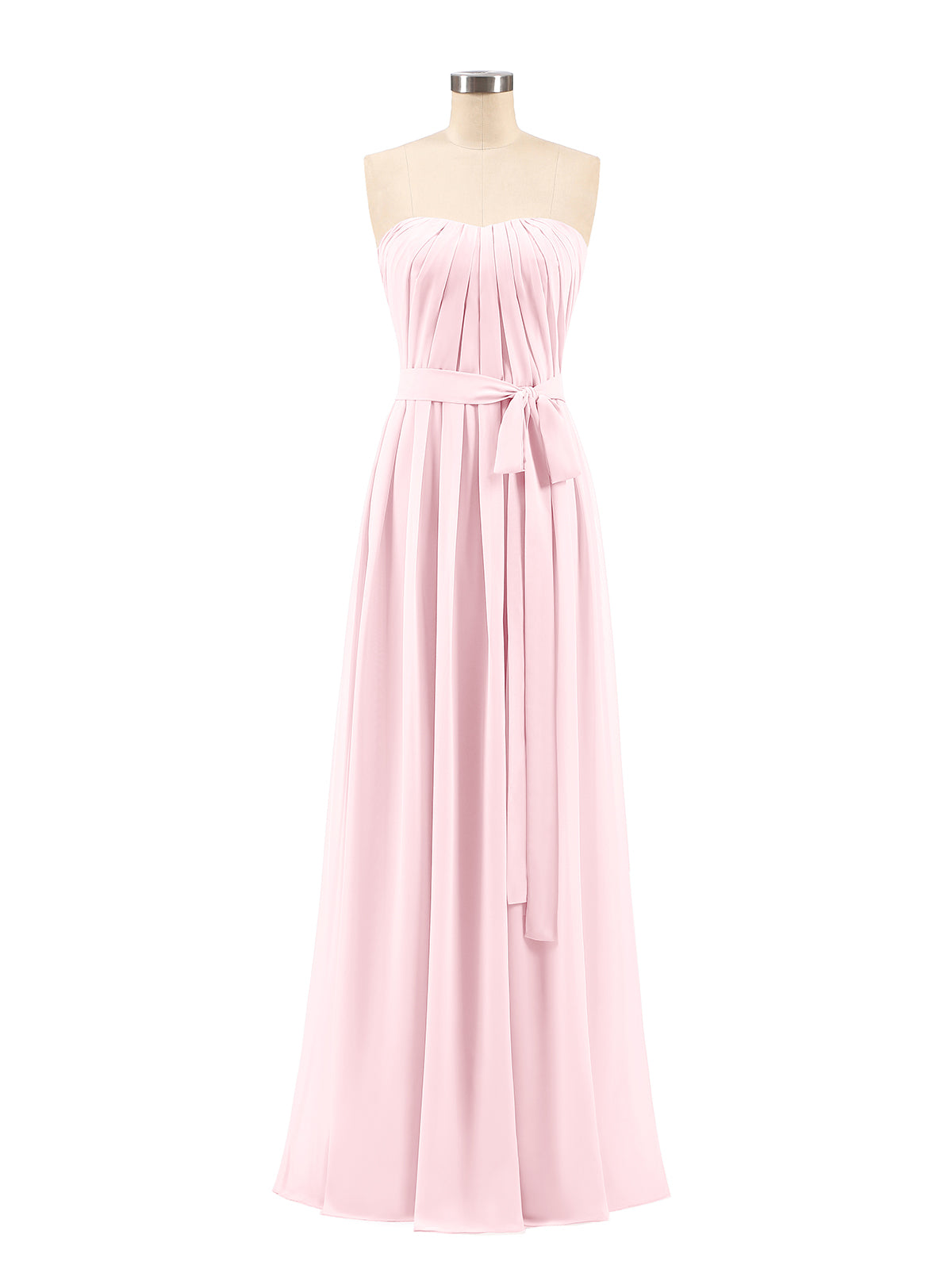 Straplesses Chiffon Maxi Dresses with Bow Papaya