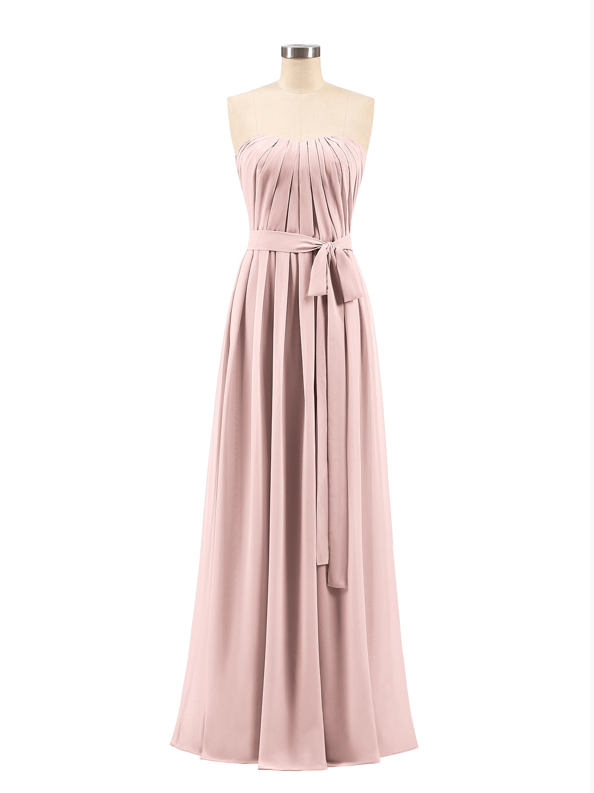 Straplesses Chiffon Maxi Dresses with Bow Mist main image 1