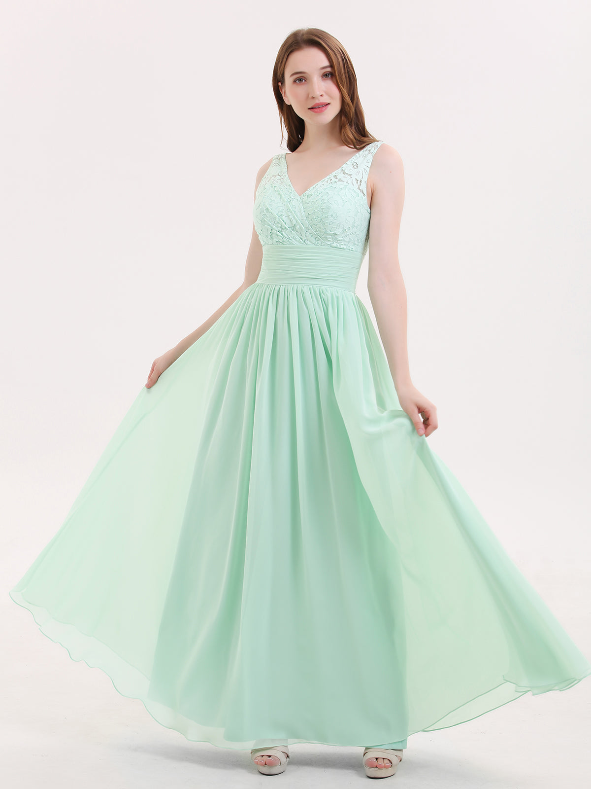 Light green 2024 chiffon dress