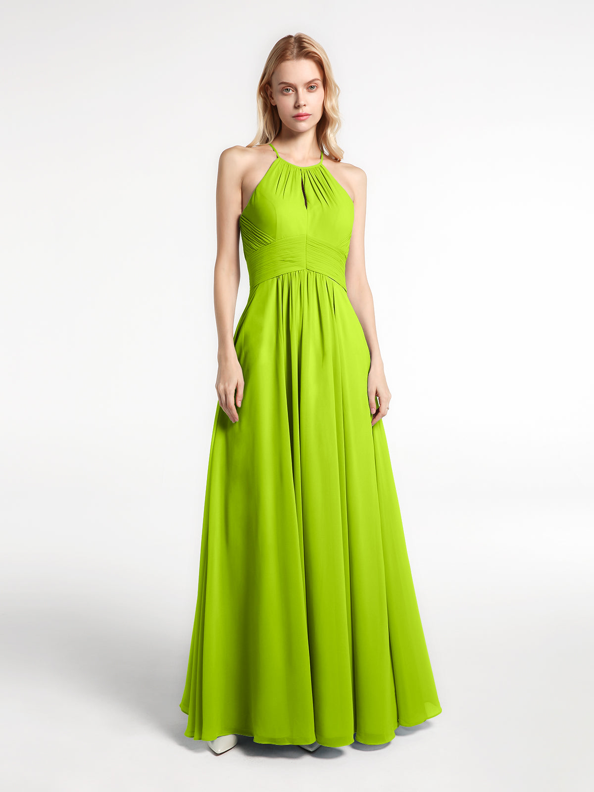 Lime green outlet halter dress