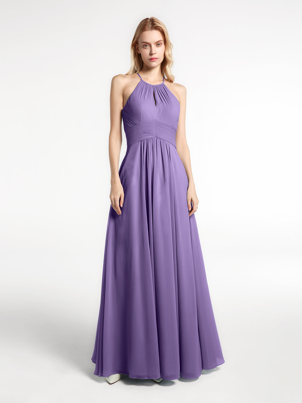 Deep-V Neck Chiffon Dresses with Slit Pockets Tahiti