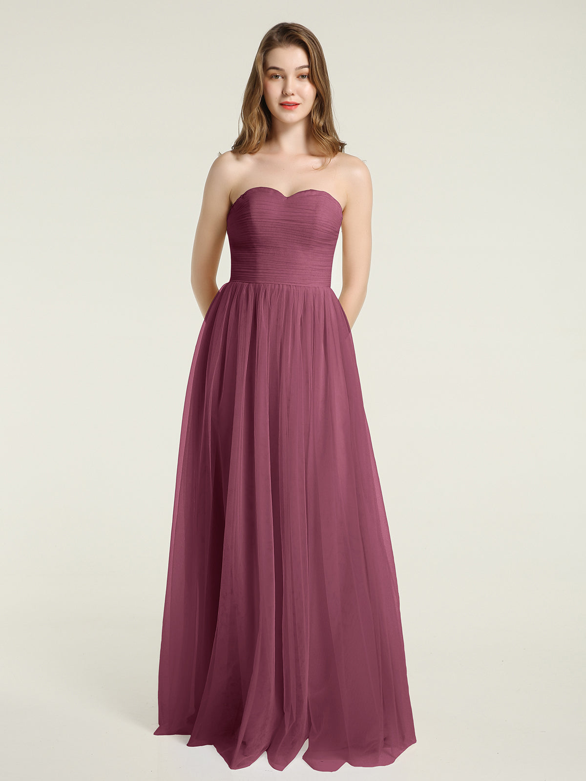 Mauve tulle hotsell bridesmaid dresses