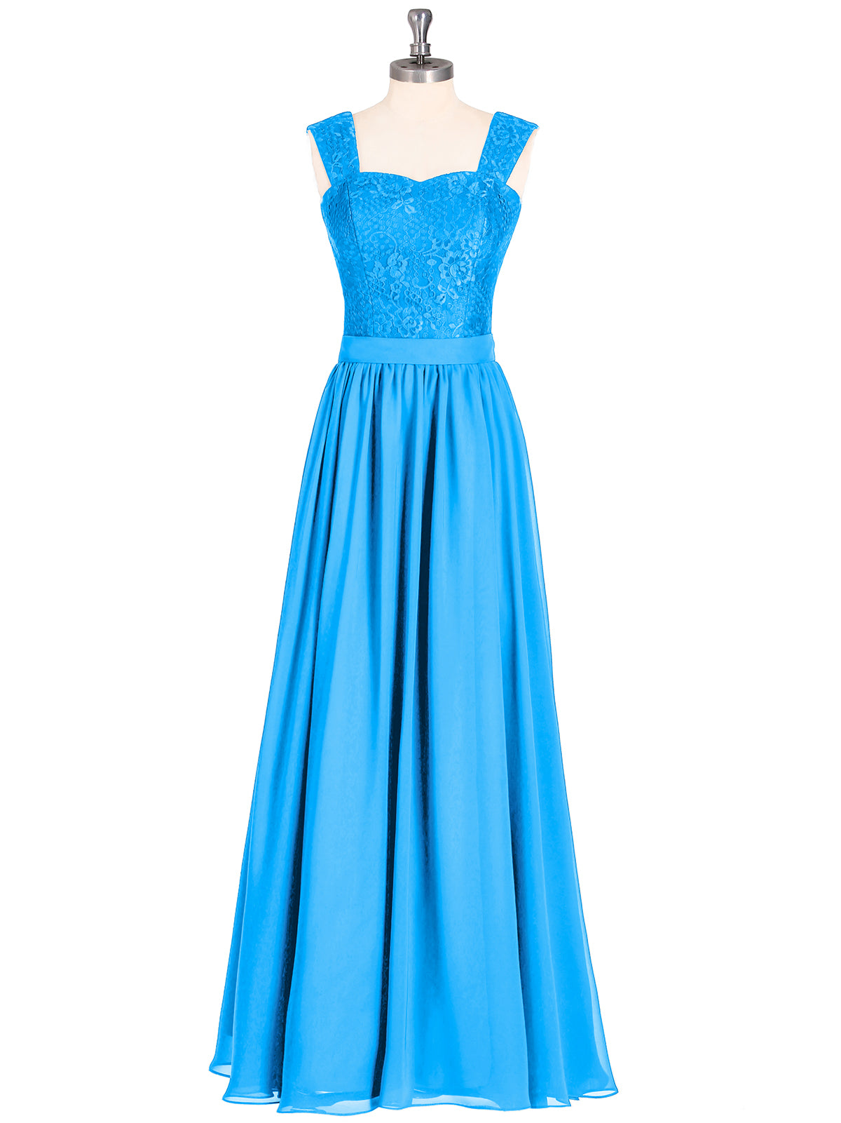 One Shoulder Short Dresses with Lace Bodice Ocean Blue