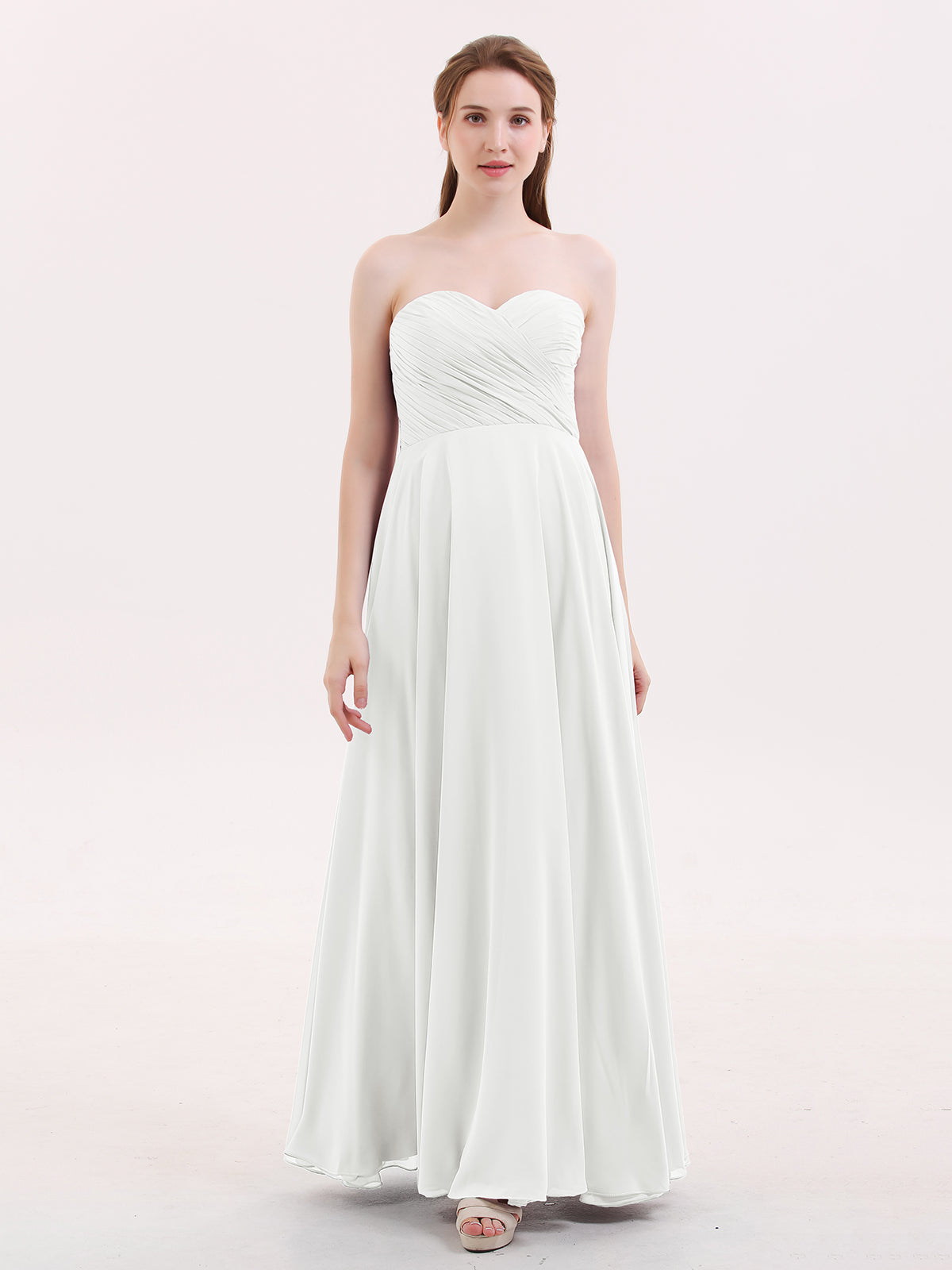 sachin and babi light blue dress Elsa Strapless Corset A-Line Wedding Dress with Neck Scarf in Crepe &  Chiffon main image 1