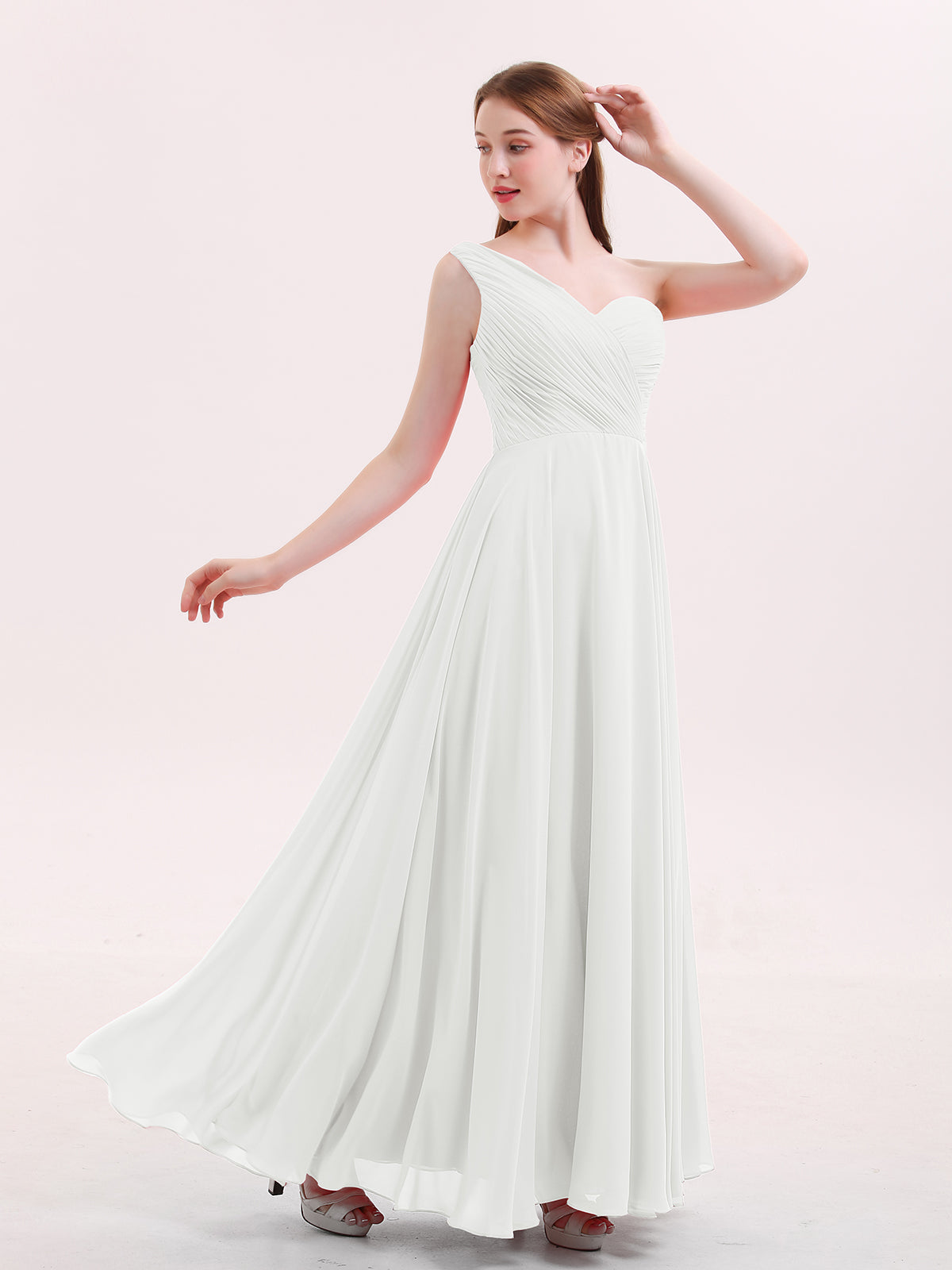 sachin and babi light blue dress Prom Dress white chiffon with beading  XCLUSIV