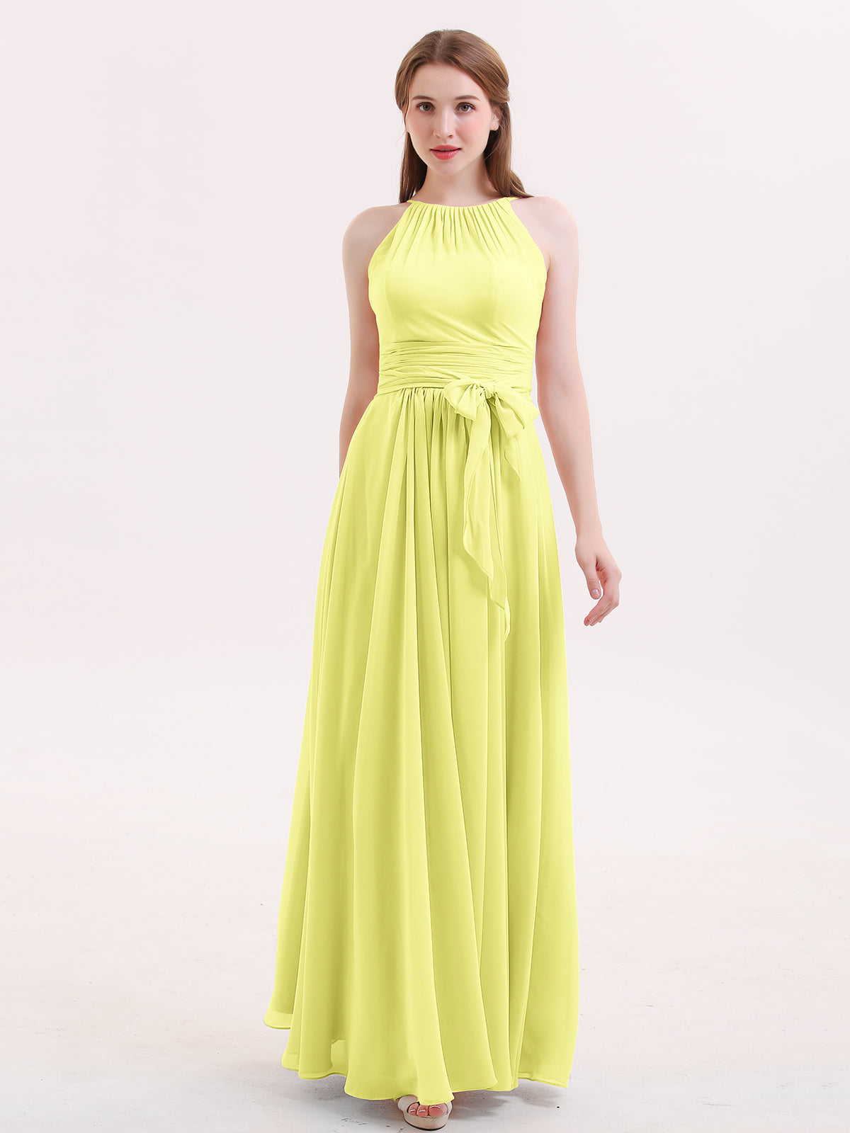 Lime green and outlet yellow bridesmaid dresses