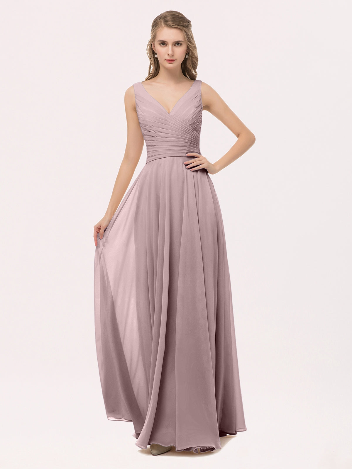 Mauve shop chiffon dress