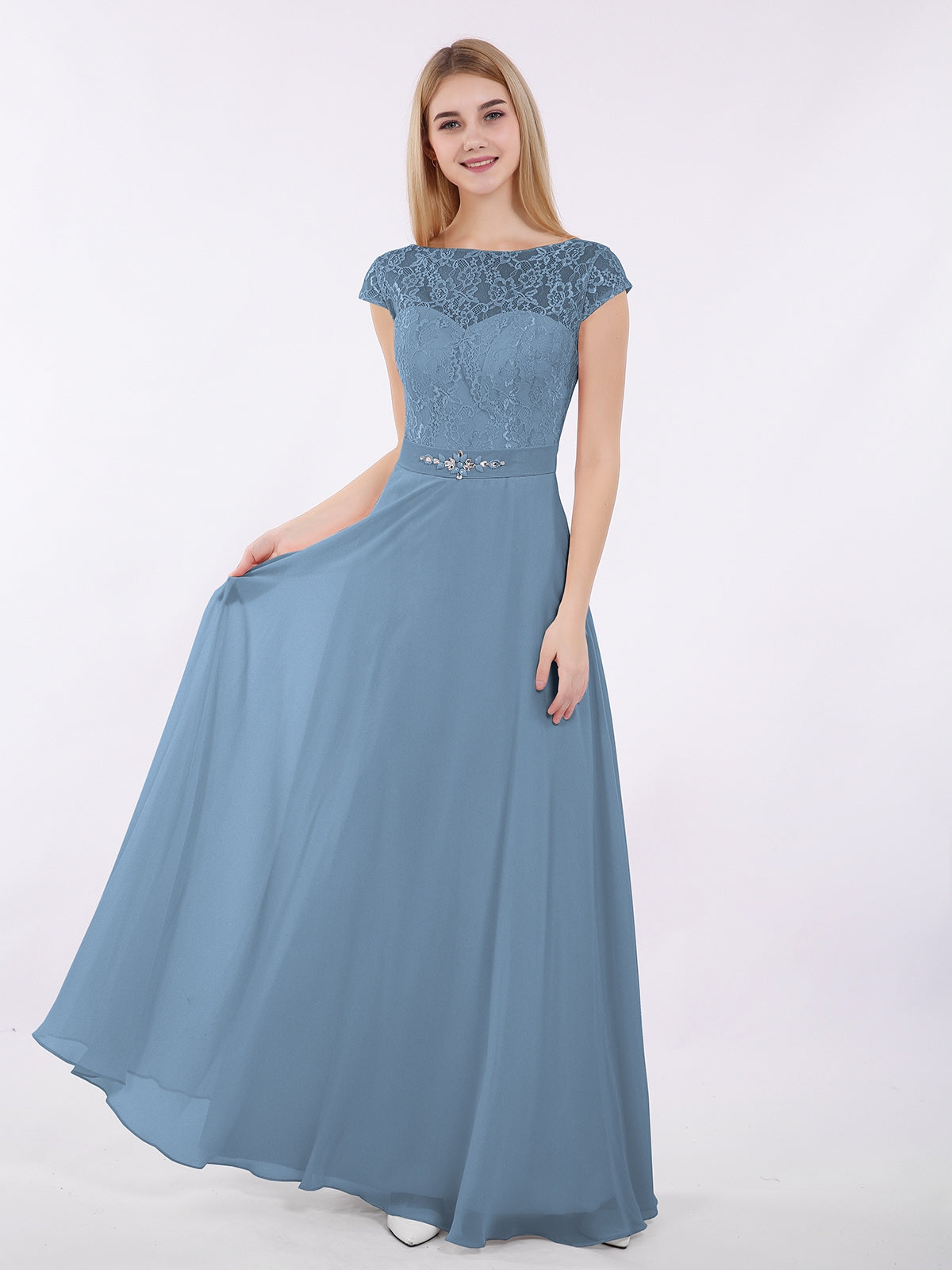 Slate blue mother deals of the bride dress