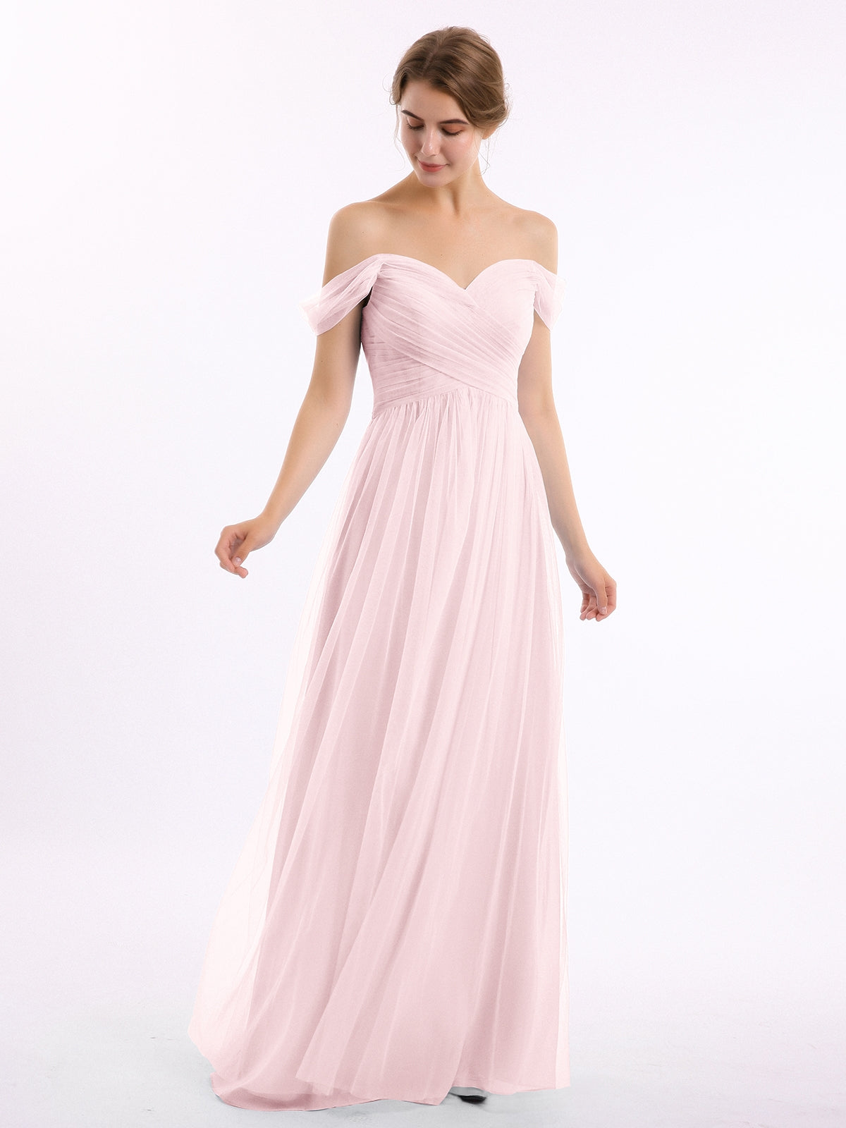 Light pink dress off the outlet shoulder