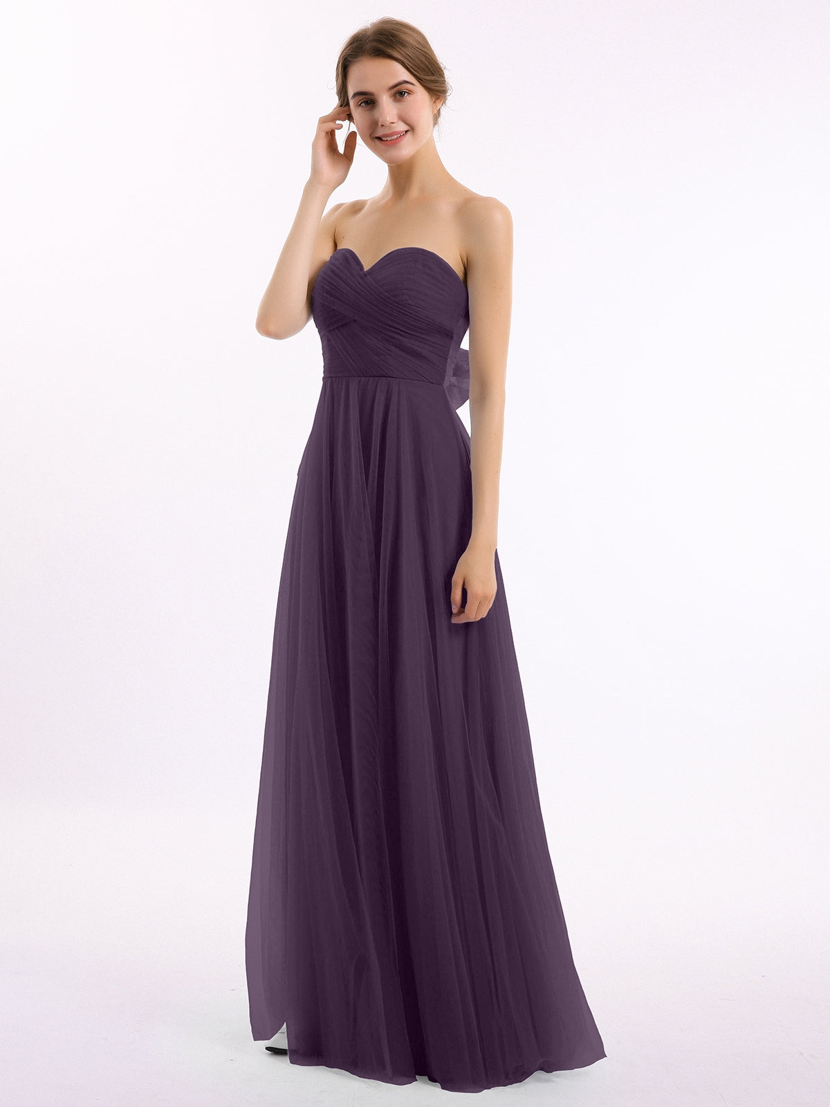 Plum strapless dress best sale