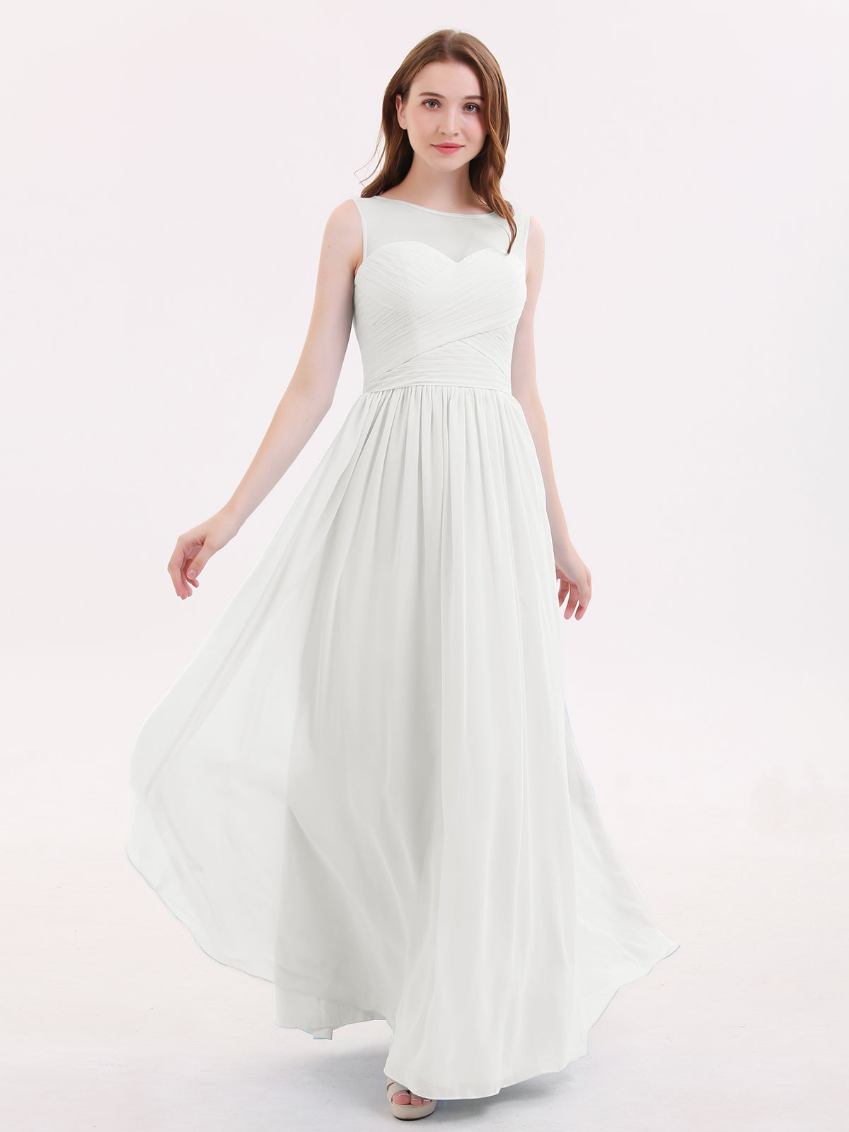 Simple white hot sale chiffon dress