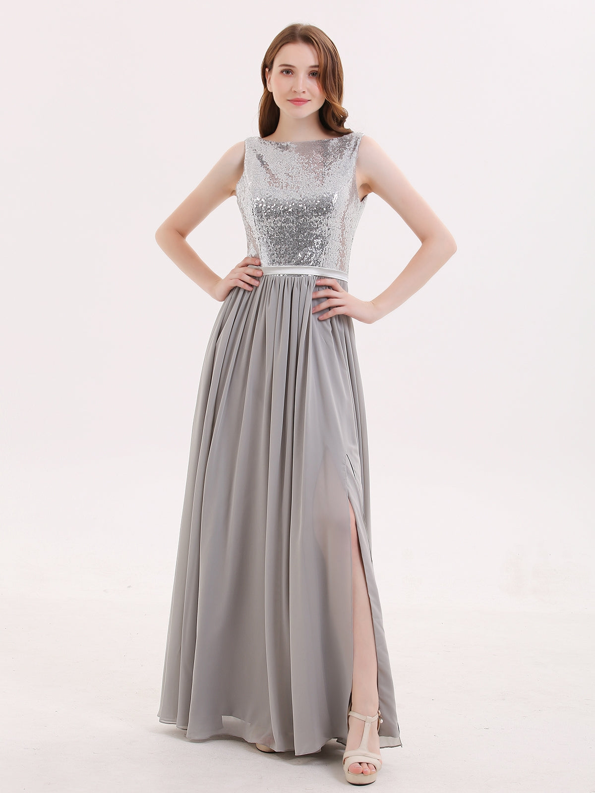 Long silver grey clearance dresses