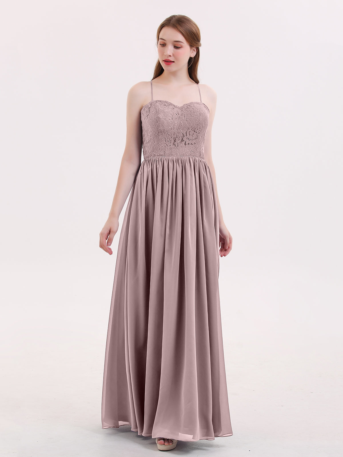 Mauve spaghetti strap dress sale