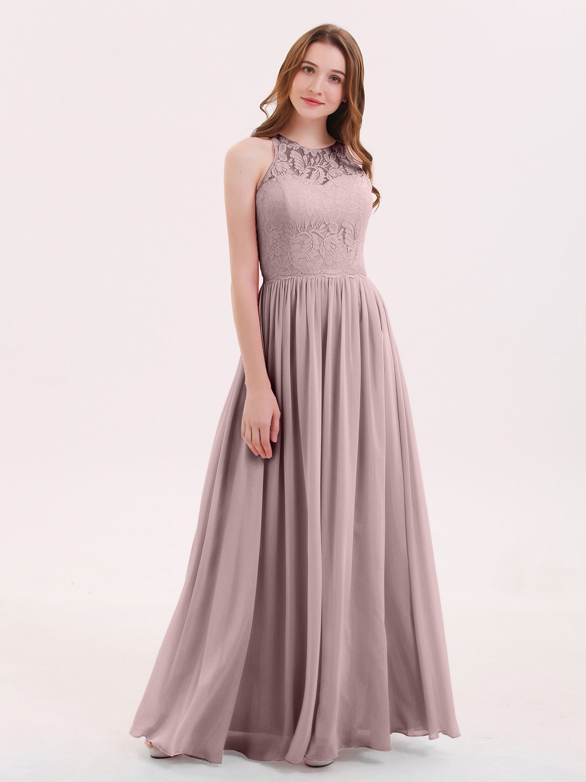 Mauve lace on sale gown