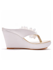 Casual Flower Decor Flip-Flop Wedge Heels Sandals