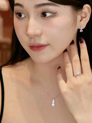 Round-Cut Three Sparkle Zircon Sterling Silver Ring