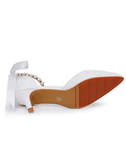 Kitten Heels Pointed Toe Ankle-Strap Wedding Shoes